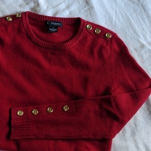 100% 2-ply cashmere red sweater